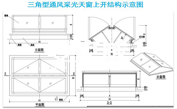 三角型电动采光排烟天窗