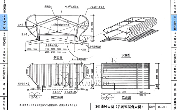 重庆TC3型通风天窗（开敞式屋脊天窗）